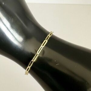 7" Gold Vermeil Paperclip Link Bracelet 3.5 Chain Dainty Stunning Adjustable New